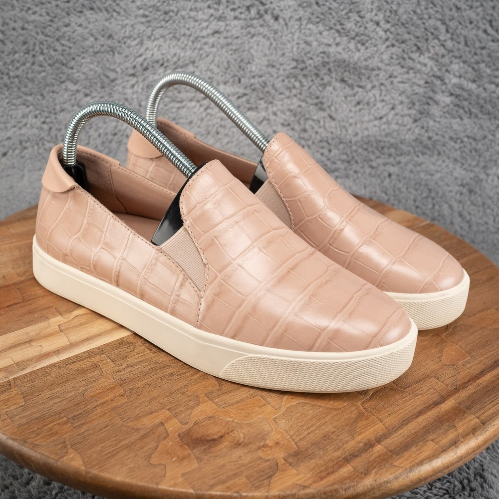 Cole Haan Womens Grand Series Pink Croc Embossed Leather Sneaker Size 8 B